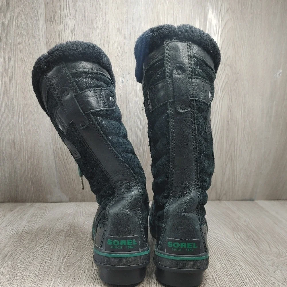 Sorel Tofino Snow Boot Black Leather Waterproof Fleece lined NL 3029-010 Size‎ 6
